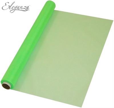 Eleganza Soft Sheer Organza 47cm x 10m Lime Green - Organza / Fabric